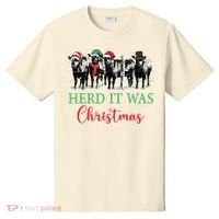 Herd It Was Christmas Cute Christmas Cow Heifer Lover Farmer T-Shirt thumb 0