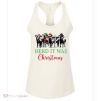 Herd It Was Christmas Cute Christmas Cow Heifer Lover Farmer Women's Tank Top thumb 0