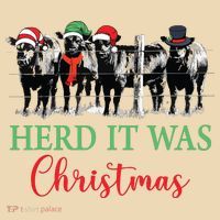 Herd It Was Christmas Cute Christmas Cow Heifer Lover Farmer Women's Tank Top thumb 2