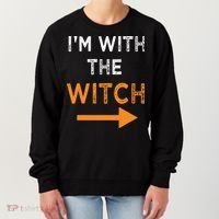 Halloween I'm With The Witch Funny Halloween Women's Sweatshirt thumb 0