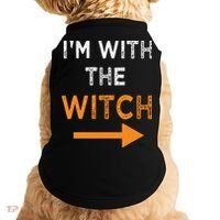 Halloween I'm With The Witch Funny Halloween Doggie Tank thumb 0