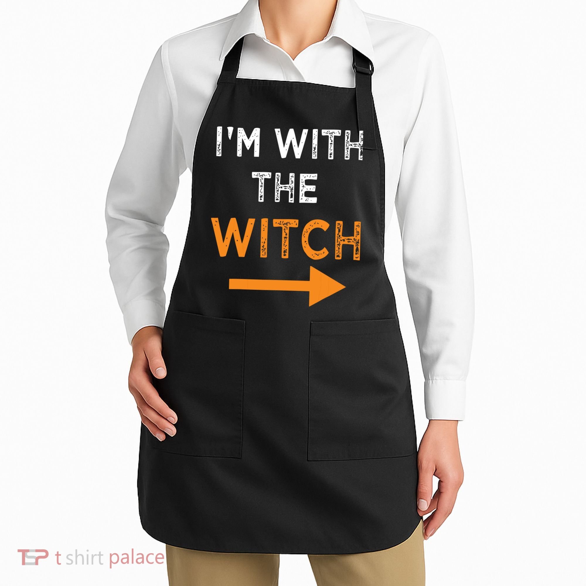 Halloween I'm With The Witch Funny Halloween Apron