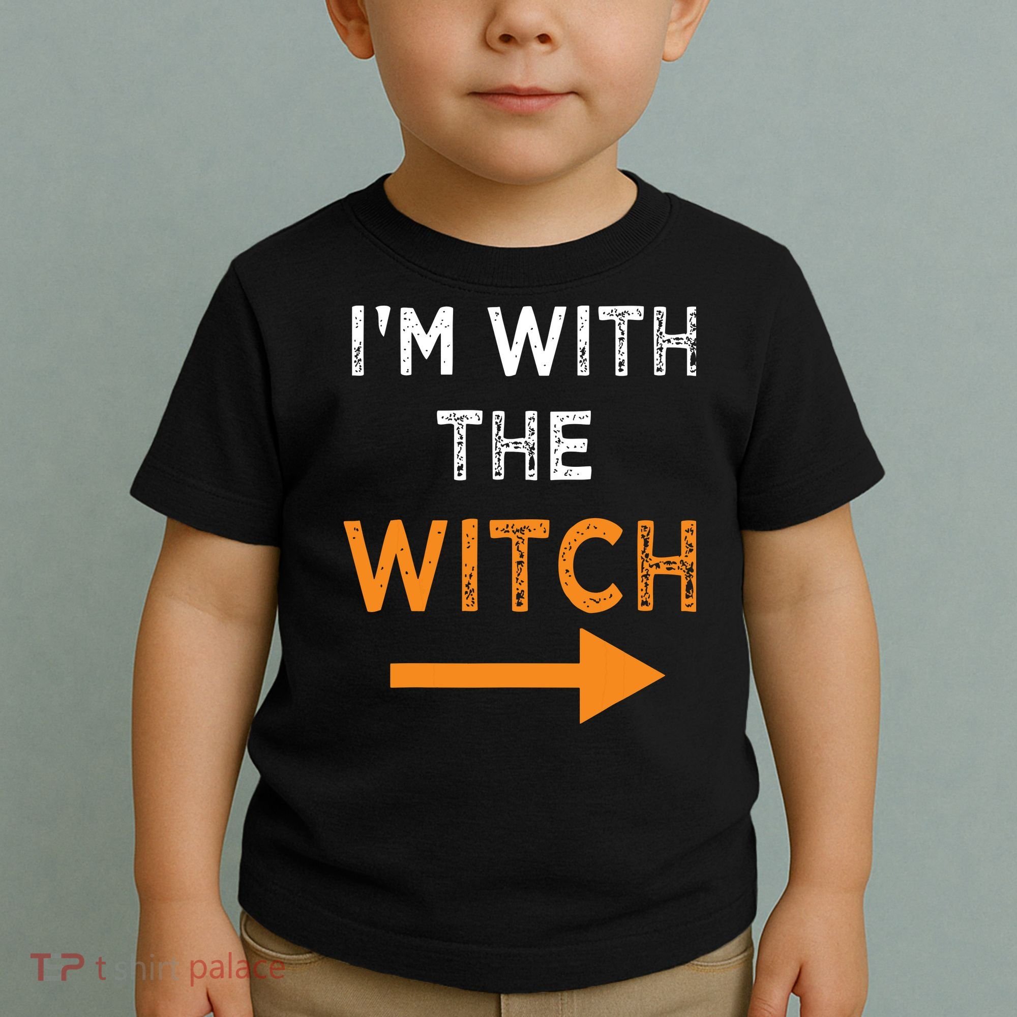 Halloween I'm With The Witch Funny Halloween Toddler T-Shirt