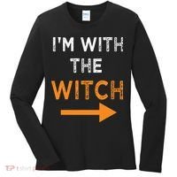 Halloween I'm With The Witch Funny Halloween Women's Long Sleeve Shirt thumb 0