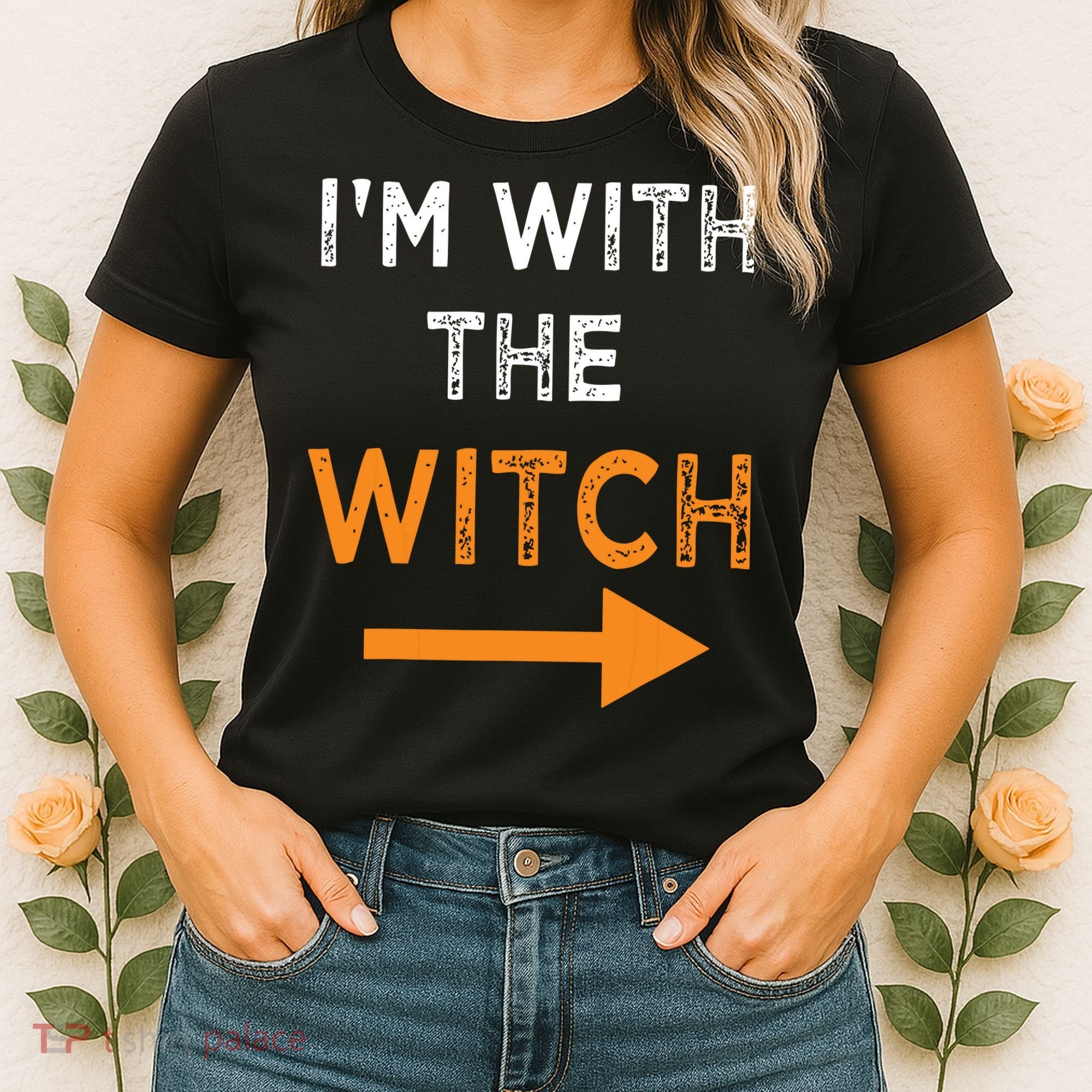 Halloween I'm With The Witch Funny Halloween Women's T-Shirt