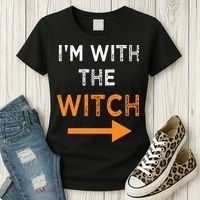 Halloween I'm With The Witch Funny Halloween Women's T-Shirt thumb 3