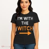 Halloween I'm With The Witch Funny Halloween Women's T-Shirt thumb 4