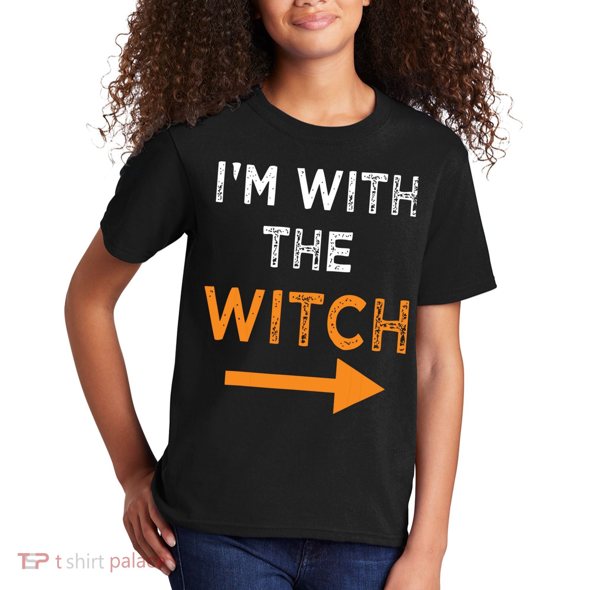 Halloween I'm With The Witch Funny Halloween Kids T-Shirt
