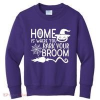 Home Is Where You Park Your Broom Kids Sweatshirt thumb 0