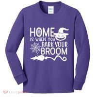 Home Is Where You Park Your Broom Kids Long Sleeve Shirt thumb 0