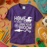 Home Is Where You Park Your Broom Kids T-Shirt thumb 3
