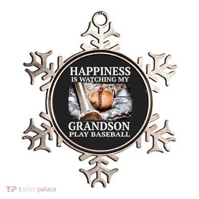 Happiness Is Watching My Grandson Play Baseball Ornament