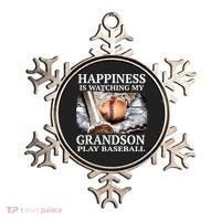 Happiness Is Watching My Grandson Play Baseball Ornament thumb 0