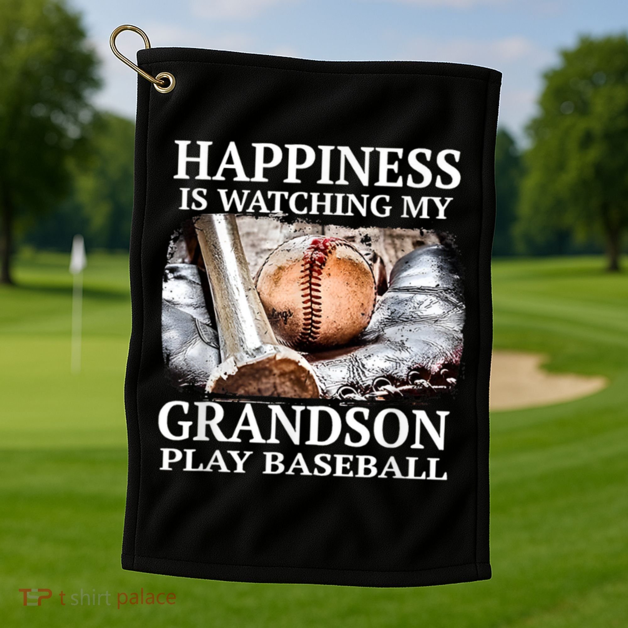 Happiness Is Watching My Grandson Play Baseball Golf Towel