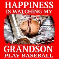 Happiness Is Watching My Grandson Play Baseball Santa Hat thumb 1