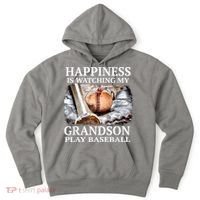 Happiness Is Watching My Grandson Play Baseball Hoodie thumb 0