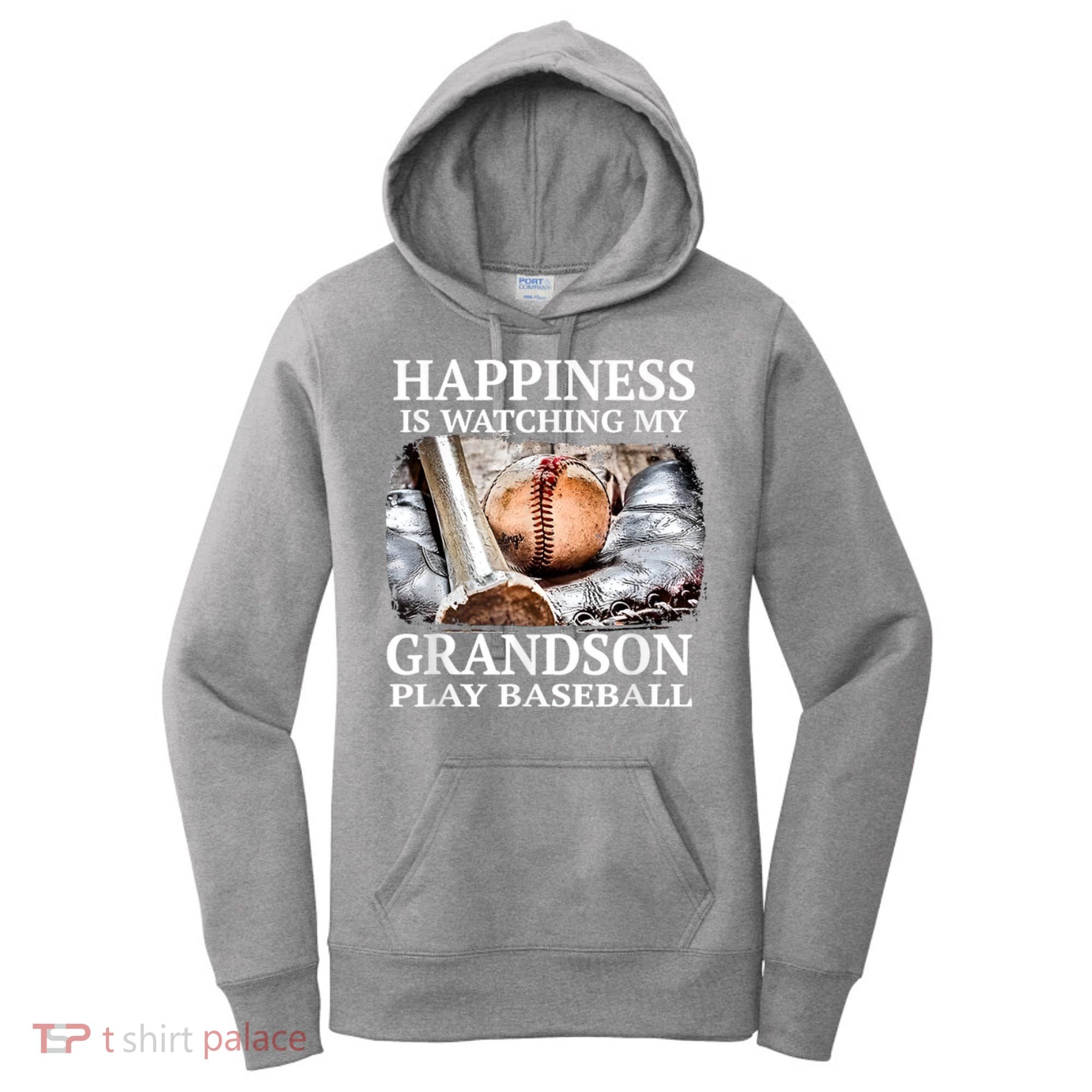 Happiness Is Watching My Grandson Play Baseball Women's Hoodie