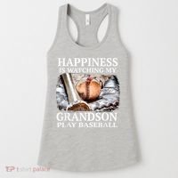 Happiness Is Watching My Grandson Play Baseball Women's Tank Top thumb 0