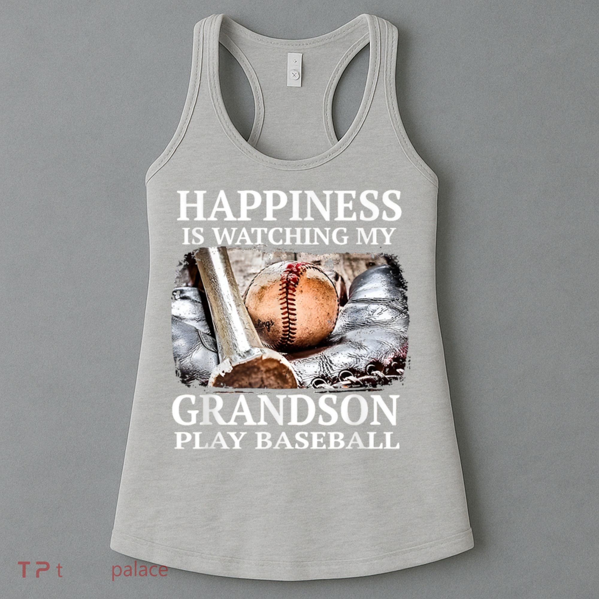 Happiness Is Watching My Grandson Play Baseball Women's Tank Top