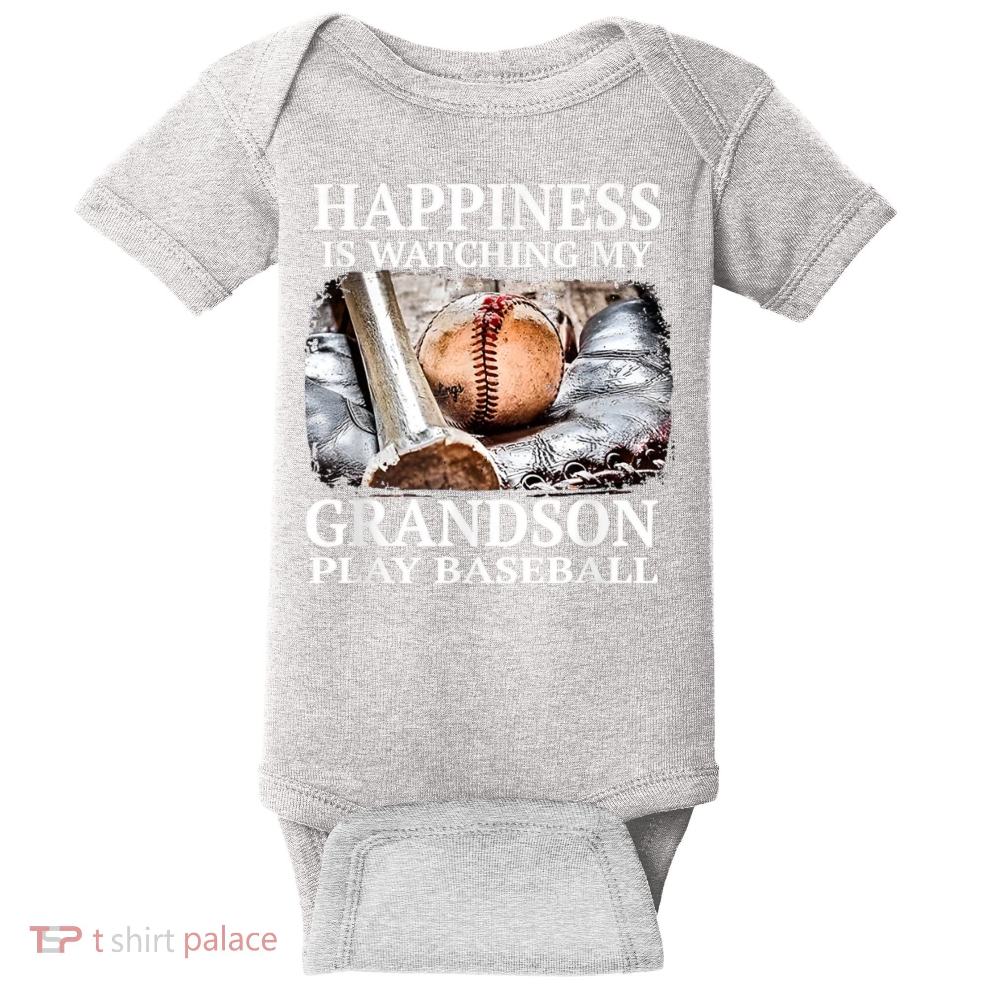 Happiness Is Watching My Grandson Play Baseball Baby Bodysuit