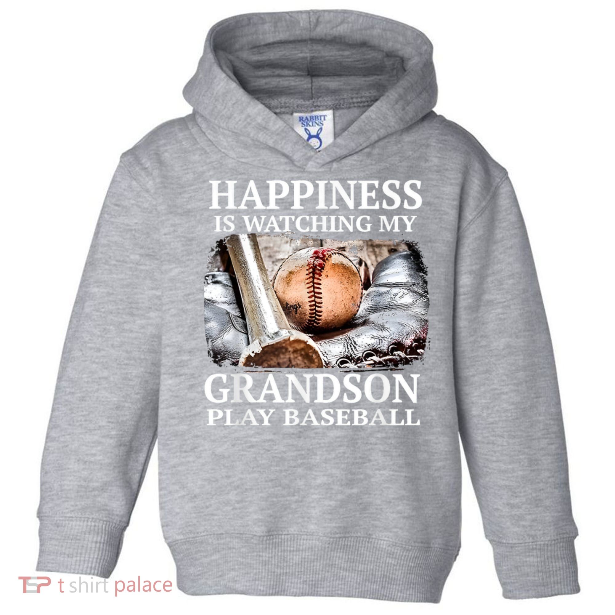 Happiness Is Watching My Grandson Play Baseball Toddler Hoodie