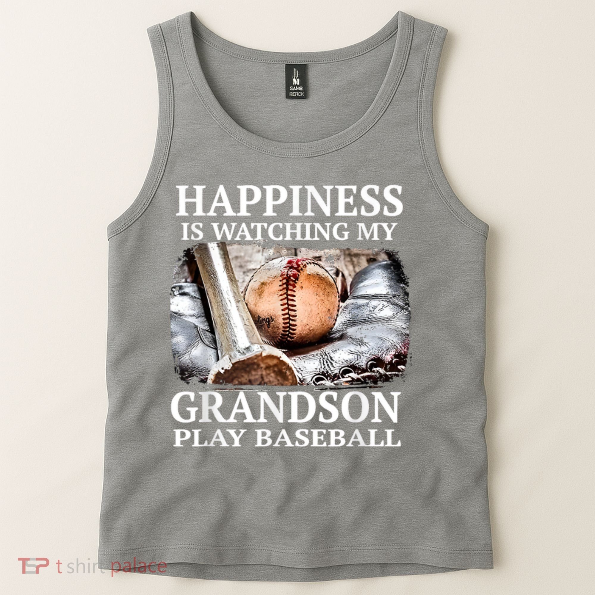 Happiness Is Watching My Grandson Play Baseball Tank Top