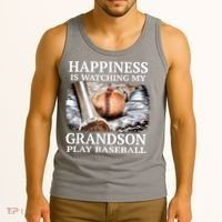 Happiness Is Watching My Grandson Play Baseball Tank Top thumb 3