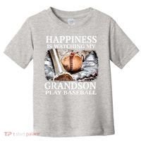 Happiness Is Watching My Grandson Play Baseball Toddler T-Shirt thumb 0