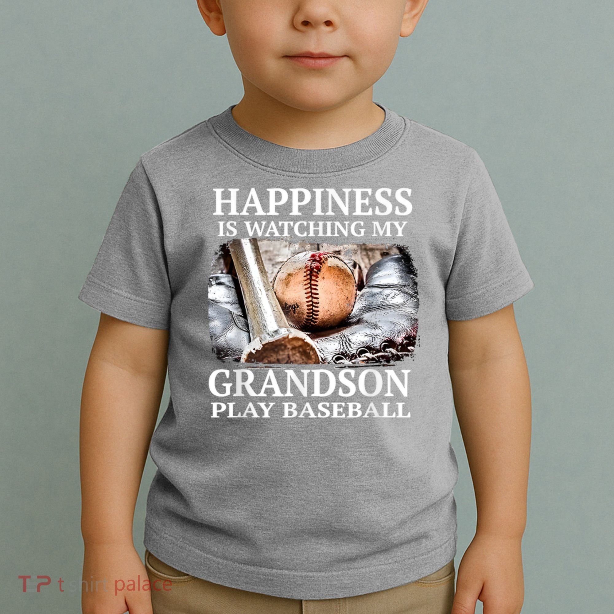 Happiness Is Watching My Grandson Play Baseball Toddler T-Shirt