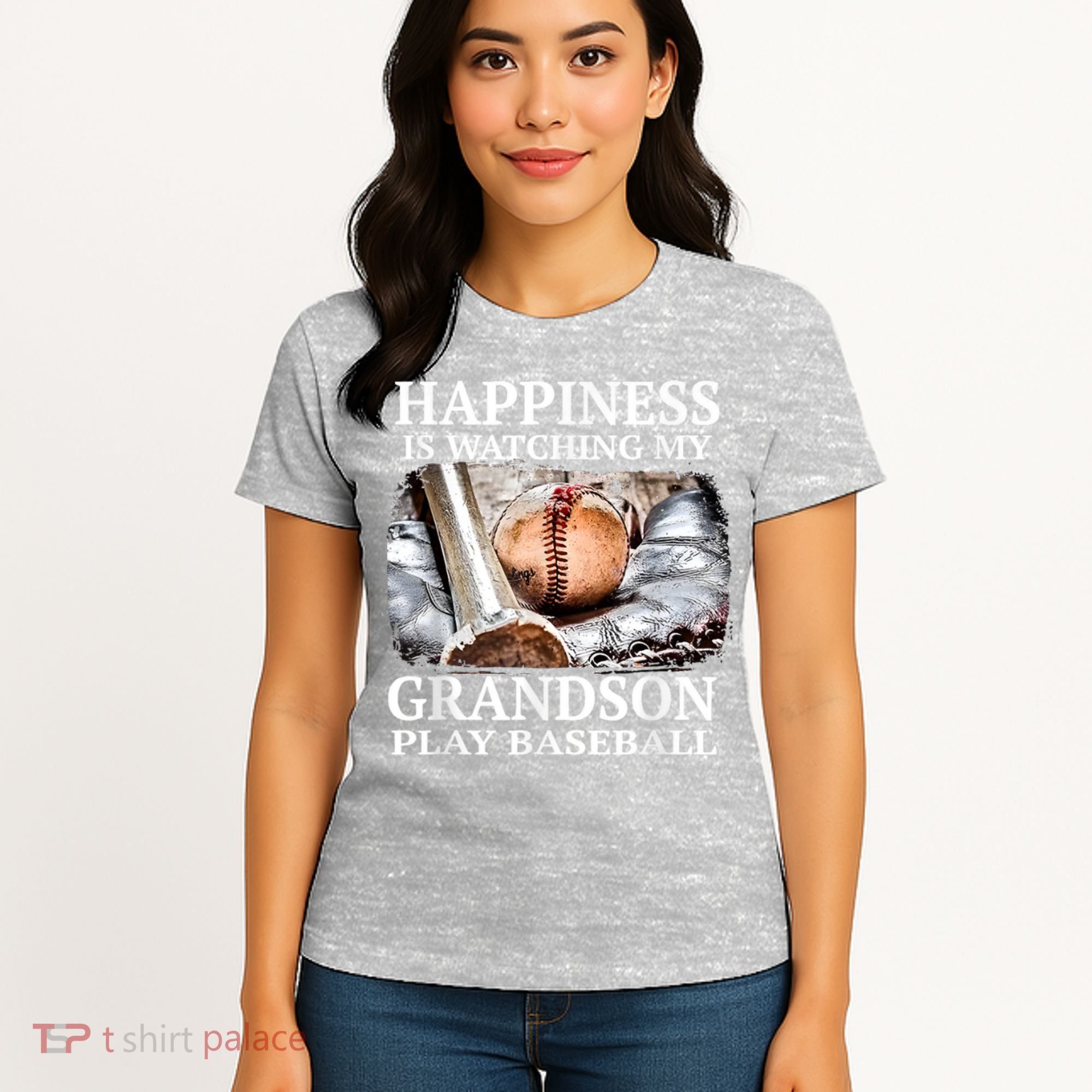 Happiness Is Watching My Grandson Play Baseball Women's T-Shirt