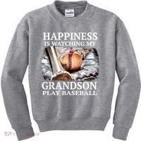 Happiness Is Watching My Grandson Play Baseball Kids Sweatshirt thumb 0