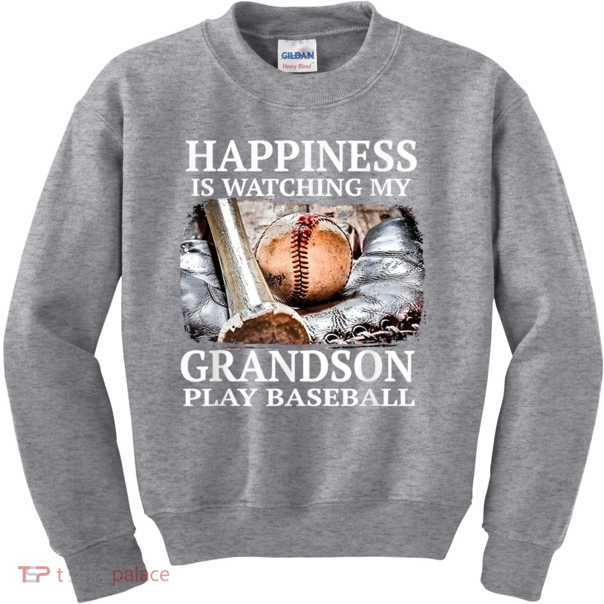 Happiness Is Watching My Grandson Play Baseball Kids Sweatshirt