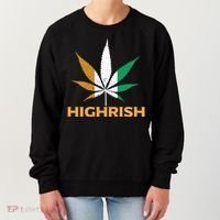 Highrish Irish Weed Leaf St Pattys Day Cool Stoner Cool Gift Women's Sweatshirt thumb 0