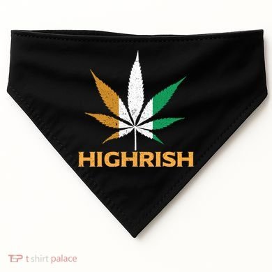 Highrish Irish Weed Leaf St Pattys Day Cool Stoner Cool Gift USA-Made Doggie Bandana