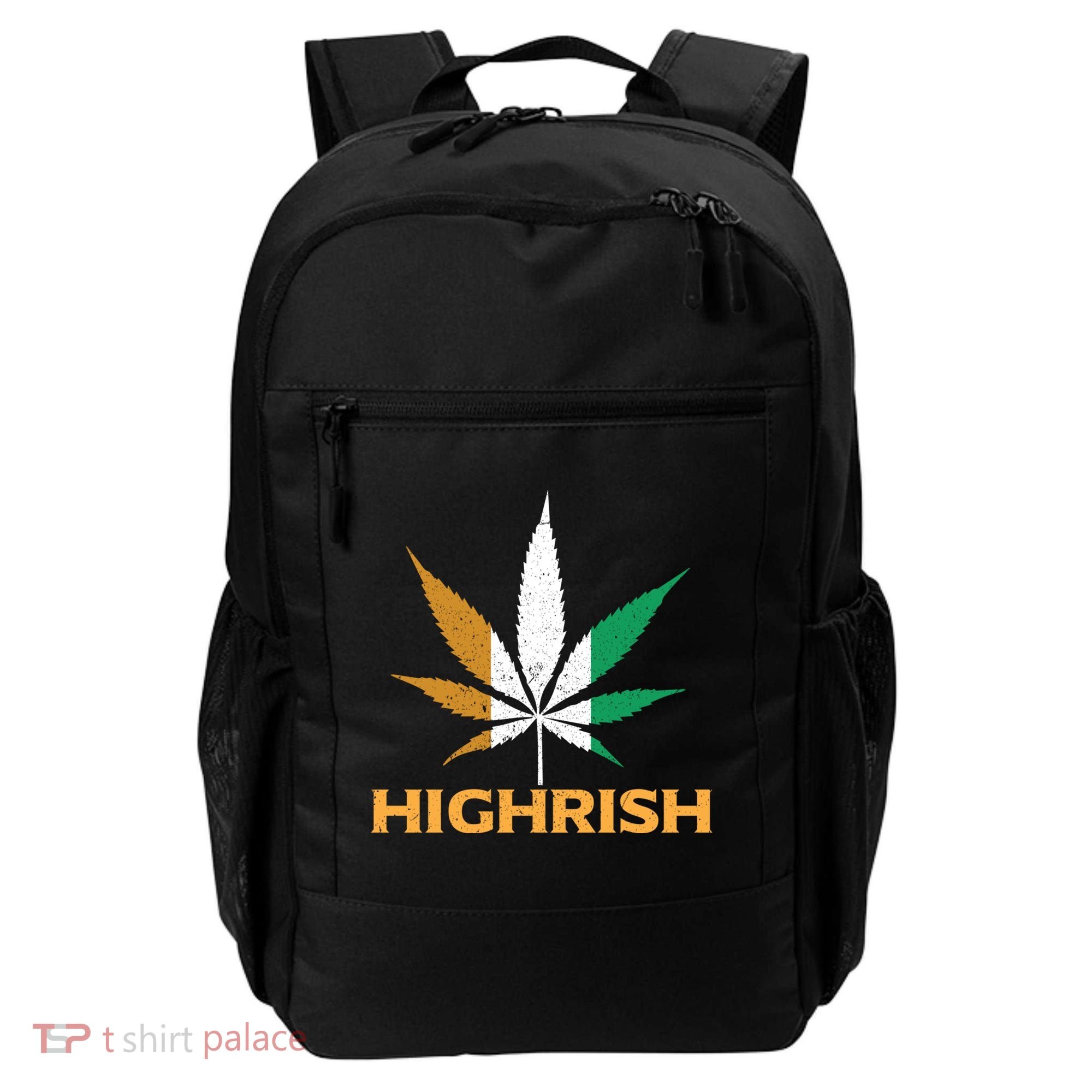 Highrish Irish Weed Leaf St Pattys Day Cool Stoner Cool Gift Backpack