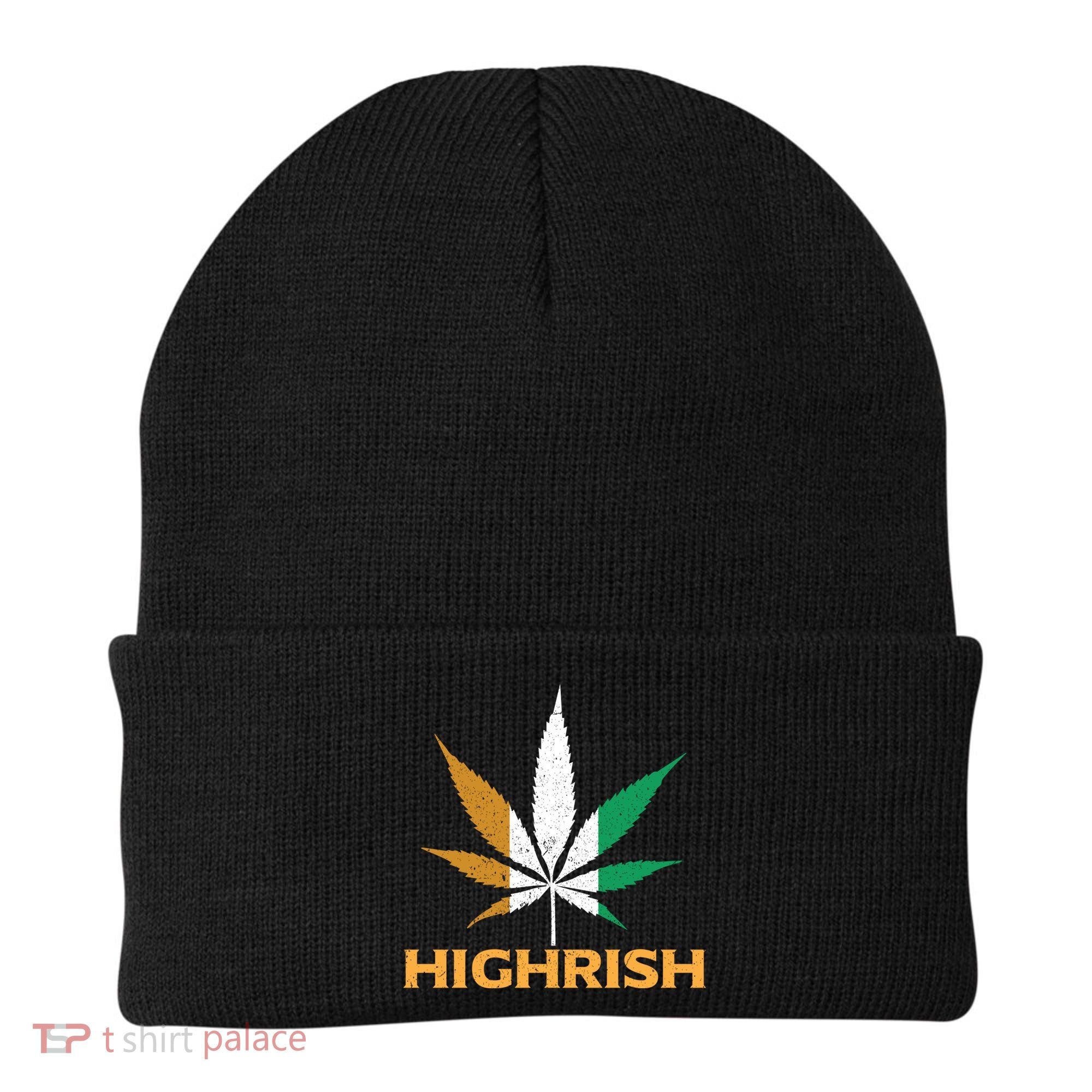Highrish Irish Weed Leaf St Pattys Day Cool Stoner Cool Gift Beanie