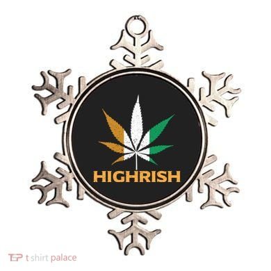 Highrish Irish Weed Leaf St Pattys Day Cool Stoner Cool Gift Ornament