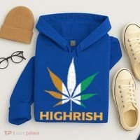 Highrish Irish Weed Leaf St Pattys Day Cool Stoner Cool Gift Hoodie thumb 4