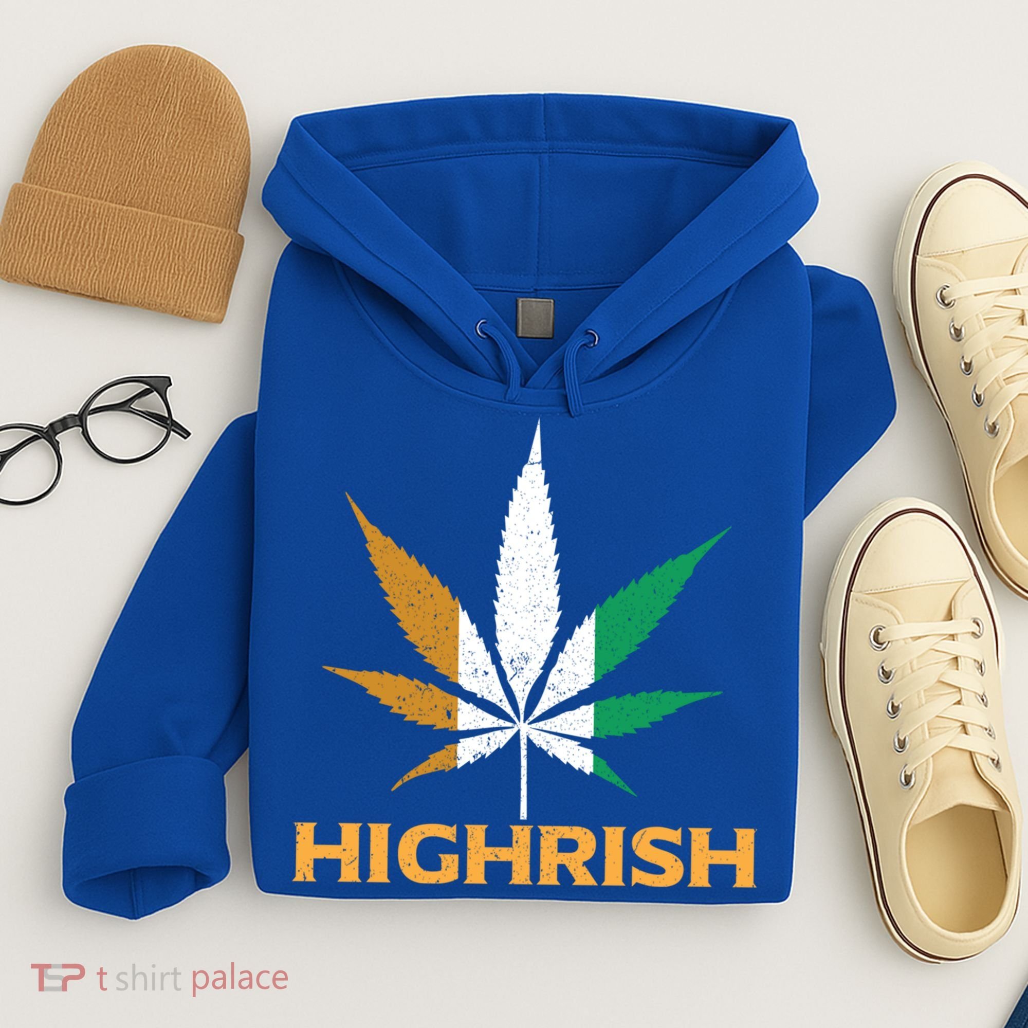 Highrish Irish Weed Leaf St Pattys Day Cool Stoner Cool Gift Hoodie