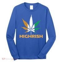 Highrish Irish Weed Leaf St Pattys Day Cool Stoner Cool Gift Long Sleeve Shirt thumb 0