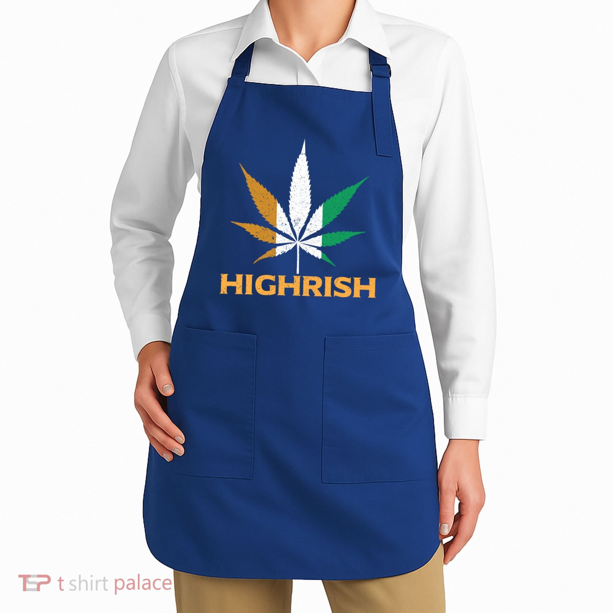 Highrish Irish Weed Leaf St Pattys Day Cool Stoner Cool Gift Apron