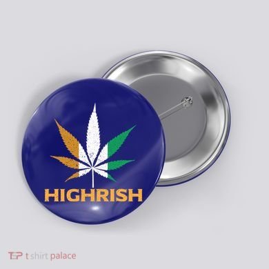 Highrish Irish Weed Leaf St Pattys Day Cool Stoner Cool Gift Button
