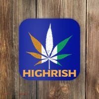 Highrish Irish Weed Leaf St Pattys Day Cool Stoner Cool Gift Coaster thumb 0
