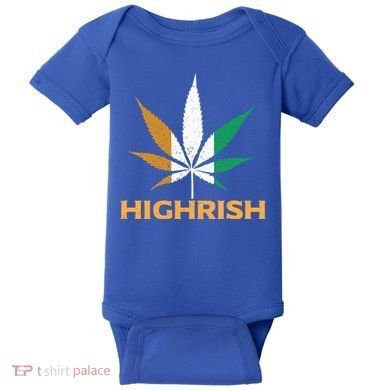 Highrish Irish Weed Leaf St Pattys Day Cool Stoner Cool Gift Baby Bodysuit