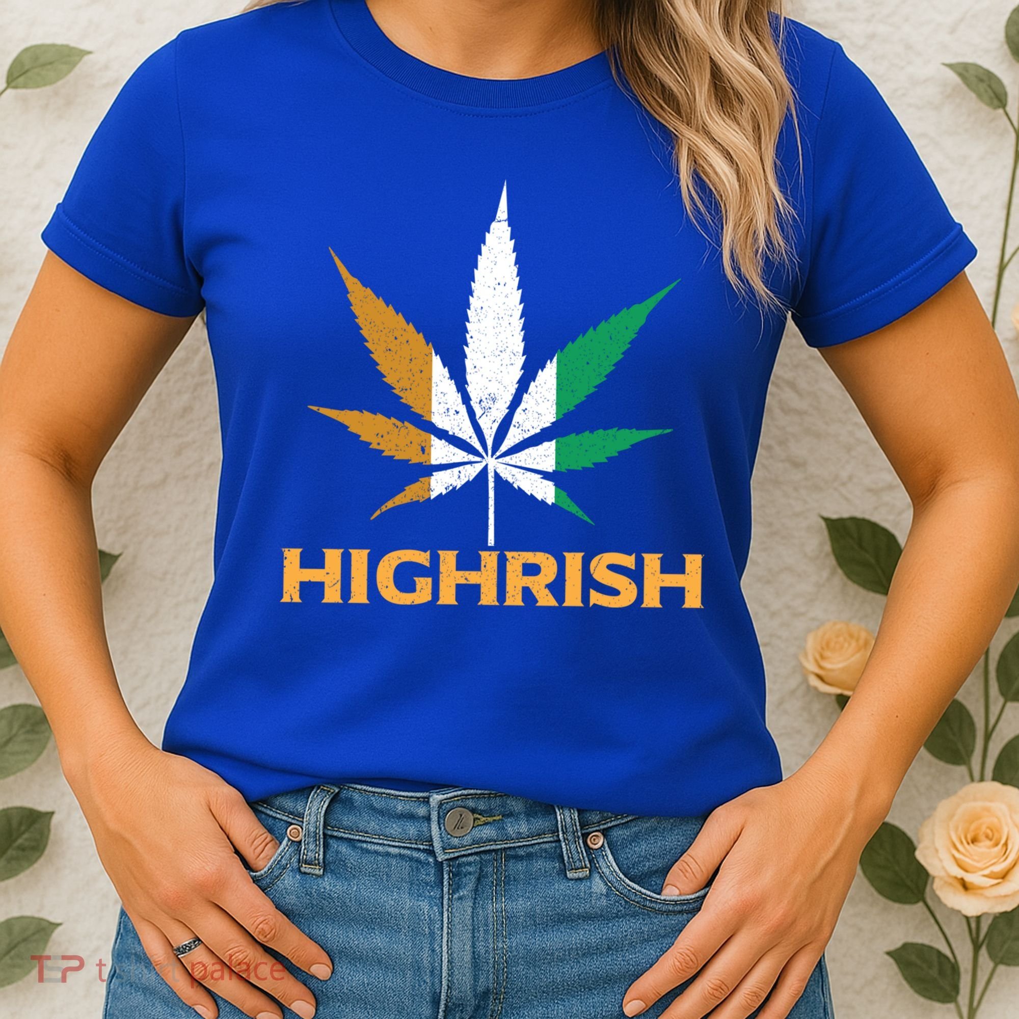 Highrish Irish Weed Leaf St Pattys Day Cool Stoner Cool Gift Women's T-Shirt