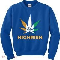 Highrish Irish Weed Leaf St Pattys Day Cool Stoner Cool Gift Kids Sweatshirt thumb 0