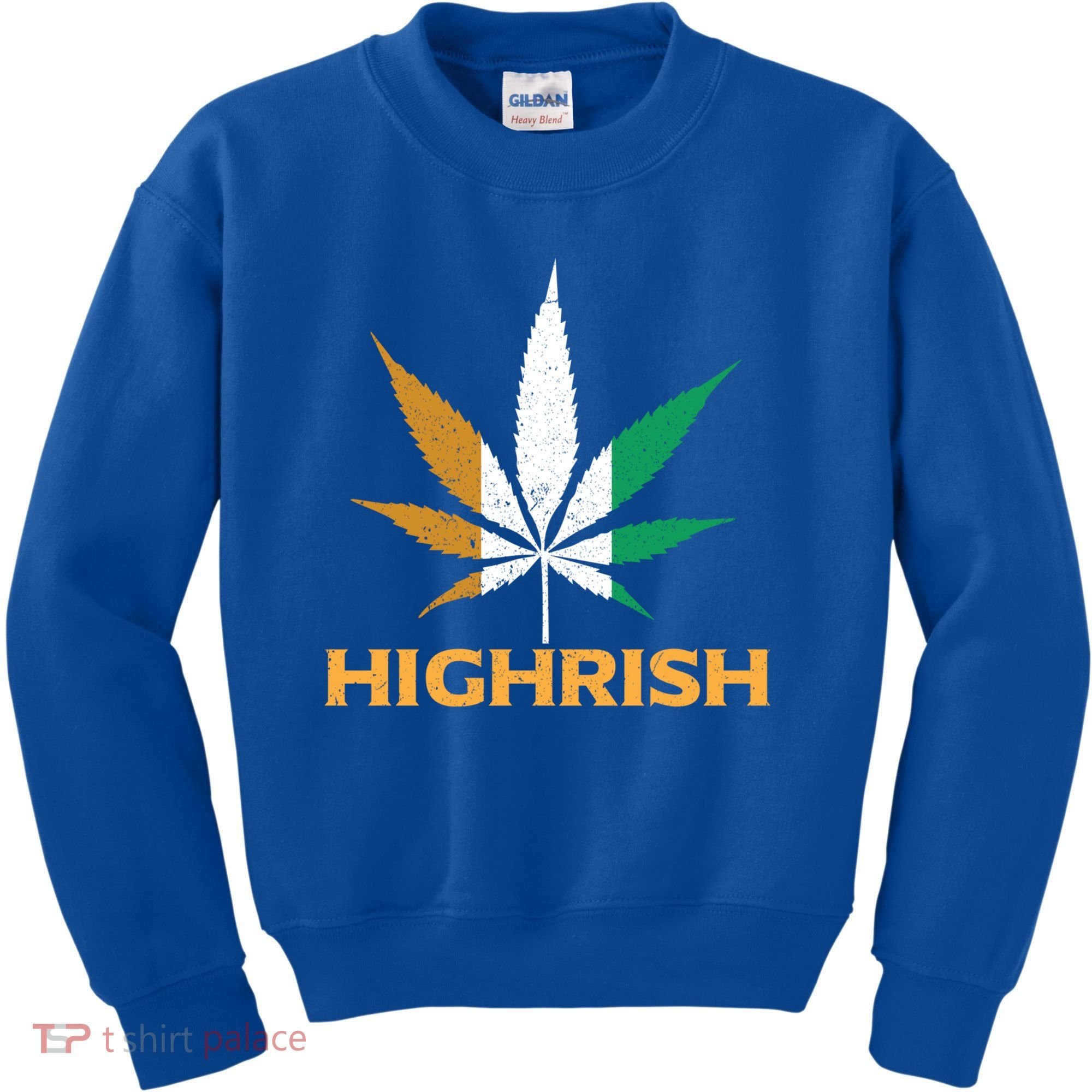 Highrish Irish Weed Leaf St Pattys Day Cool Stoner Cool Gift Kids Sweatshirt