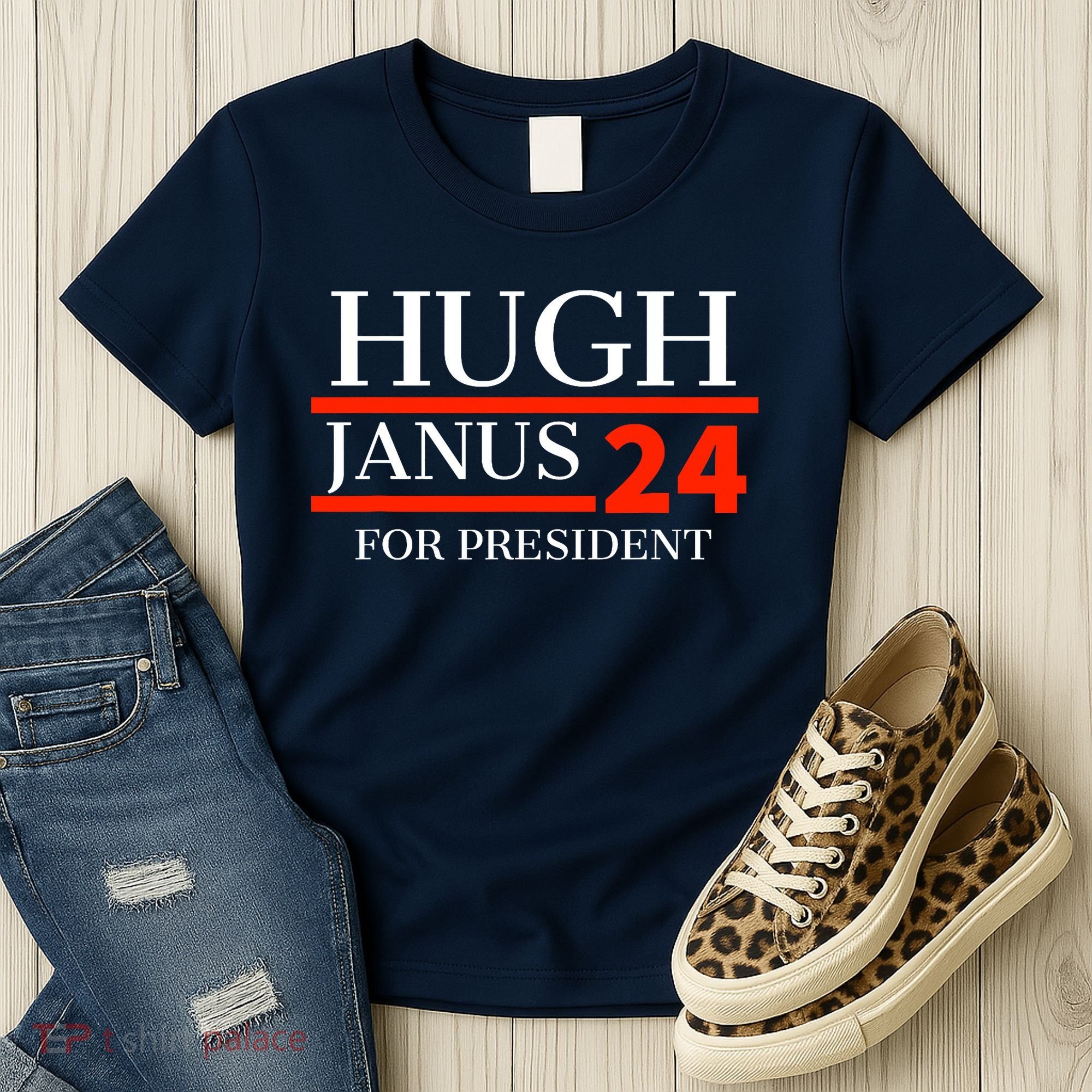 Hugh Janus 24 For President Funny 2024 Election Women's T-Shirt
