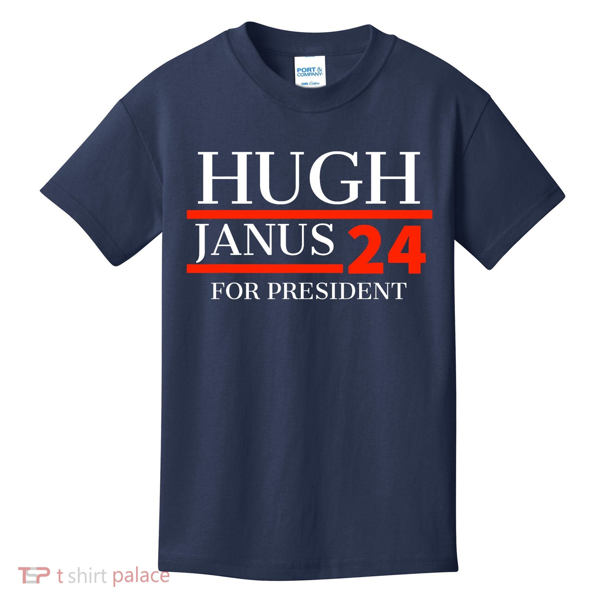 Hugh Janus 24 For President Funny 2024 Election Kids T-Shirt