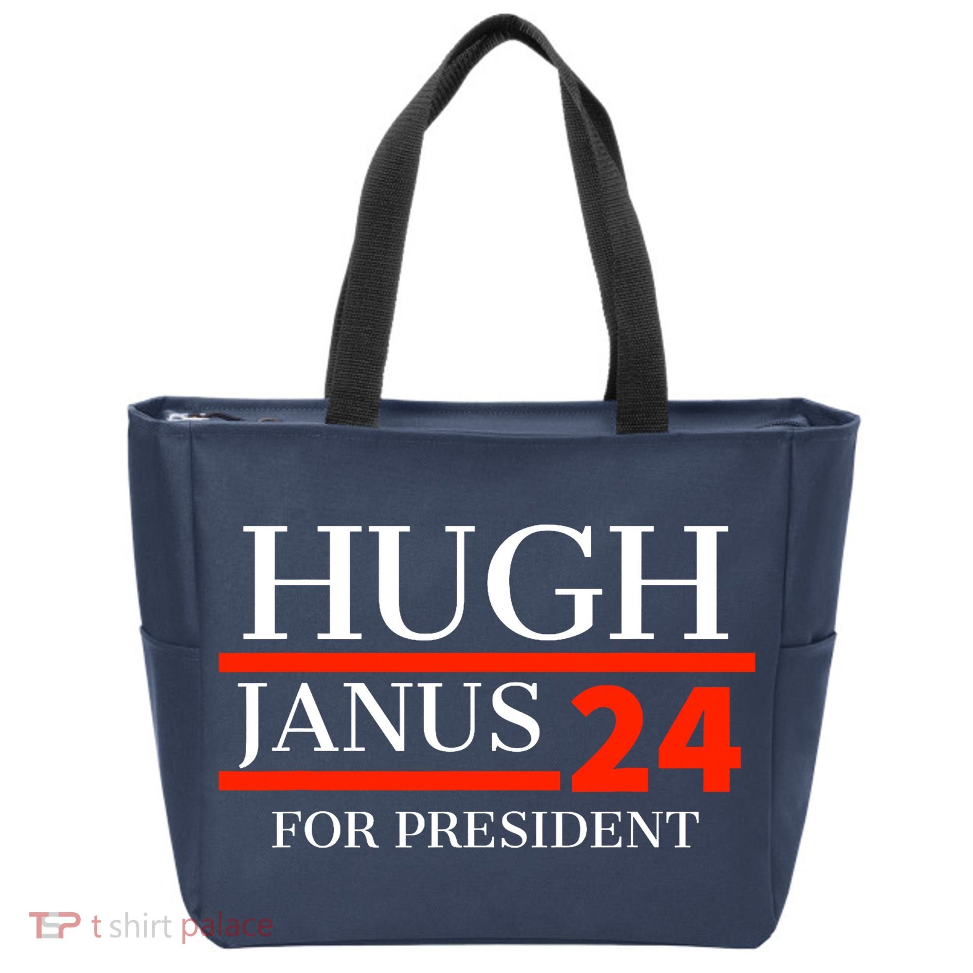 Hugh Janus 24 For President Funny 2024 Election Tote Bag